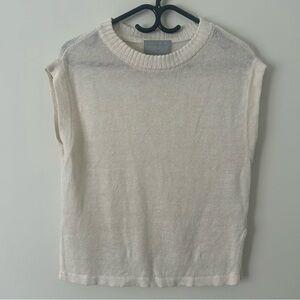 Modern Citizen 100% Linen Cap Sleeve Crew Neck Lightweight Knit Vest